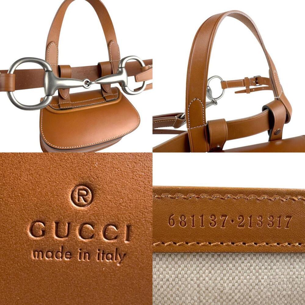 GUCCI Brown Leather Bamboo Shoulder Bag - Picture 5 of 5
